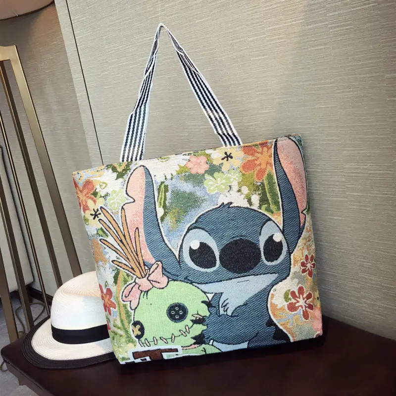 

36*46*9cm Disney large canvas casual shoulder bag handbag shopping bag autumn new cartoon pattern mickey mouse