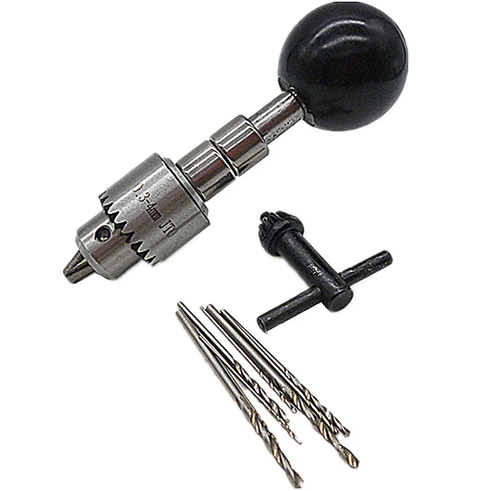 Manual Hand Drill Mini Hand Twist Drill Wood Model Walnut Amber Craft