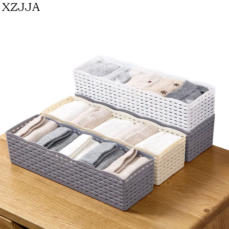 XZJJA الإبداعية DIY مقسم أدراج المنزلية صندوق تخزين درج المنظم ل الجوارب الملابس الداخلية XZJJA الإبداعية DIY مقسم أدراج المنزلية صندوق تخزين درج المنظم ل الجوارب الملابس الداخلية