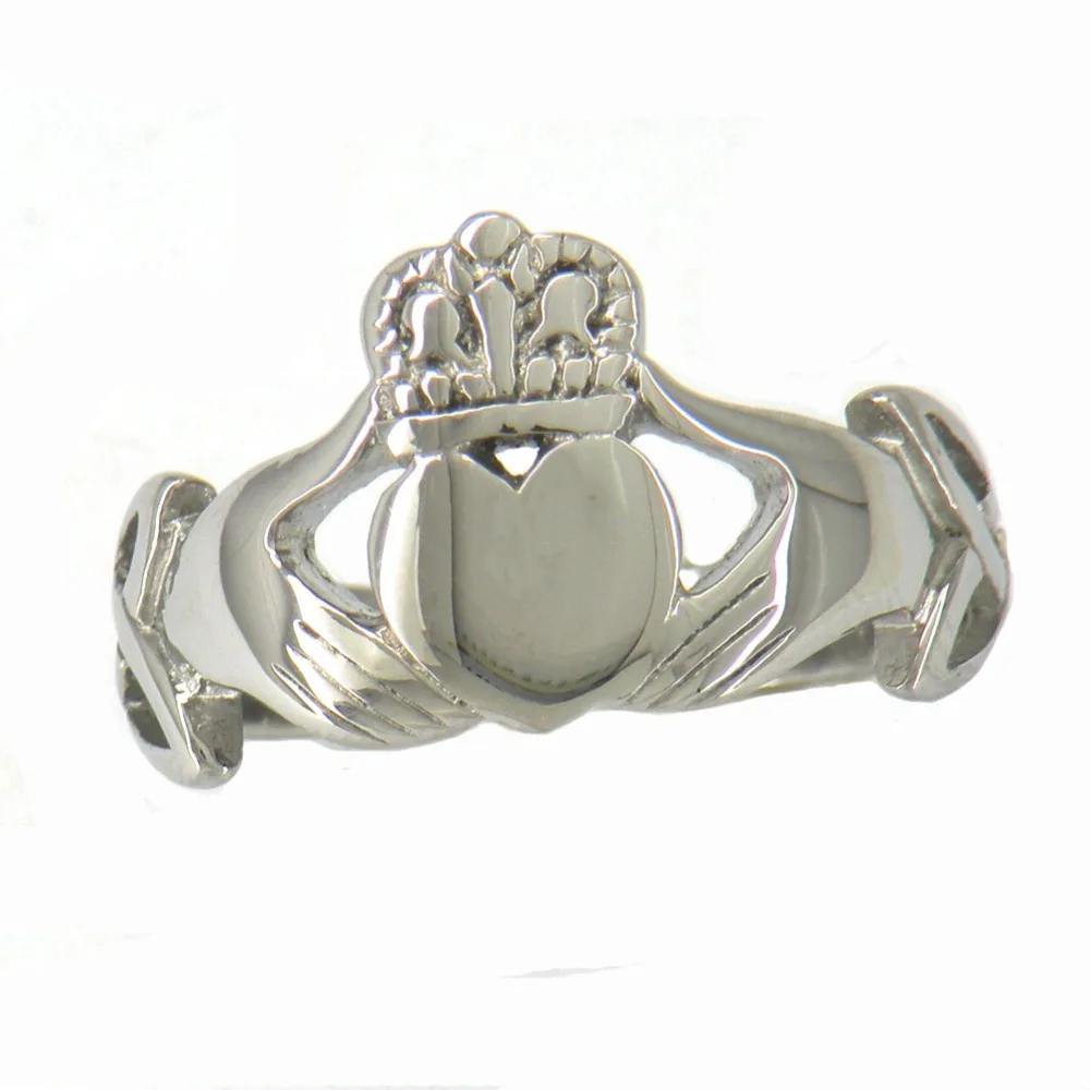

FANSSTEEL Stainless steel jewelry INFINITY LOVE HEART PRINCESS CROWN CLADDAGH FRIENDSHIP RING FSR11W26