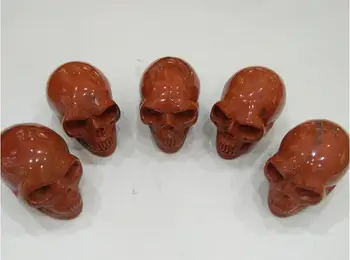 

Natural carved red Jasper quartz skull stone crystal kull for healing