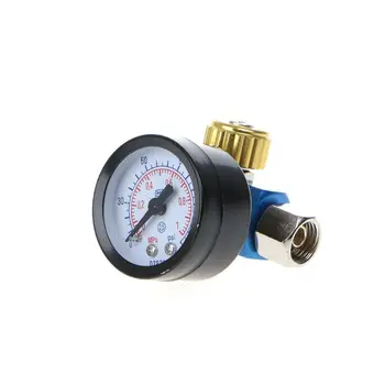 

1/4'' BSP HVLP Spray Gun Air Regulator Tool Pressure Gauge Diaphragm Control