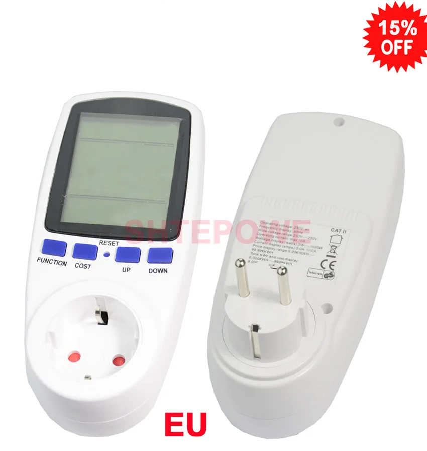 

EU plug volatge socket parameters electric meter power digital lcd display