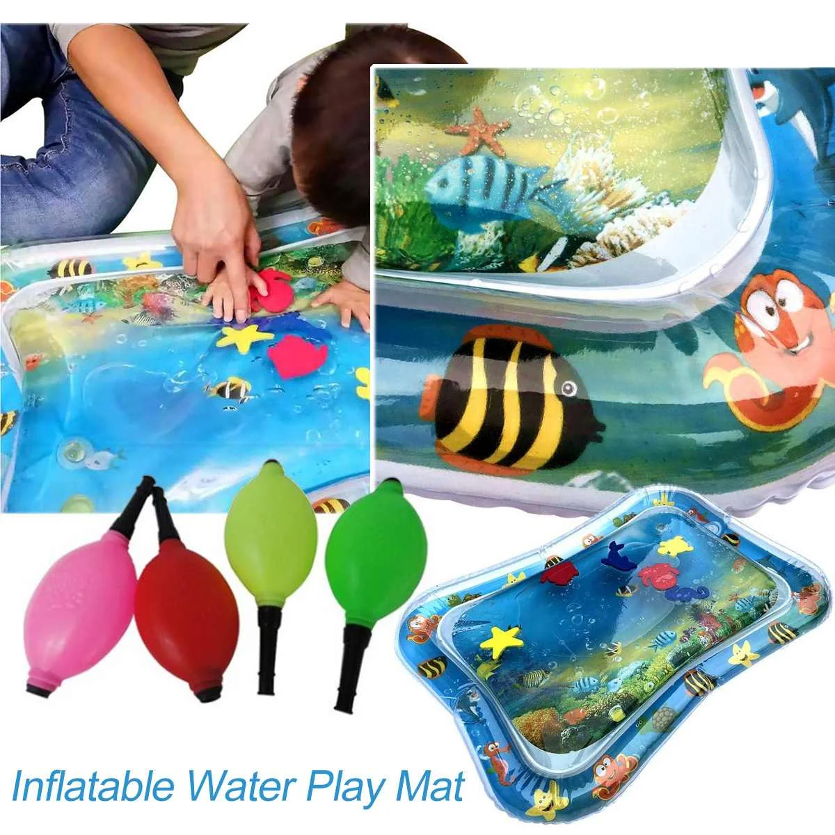 

Sensory Stimulation Baby Inflatable Patted Pad for Creative Multifunction Baby Inflatable Water Cushion Soft Crawling Water Mat