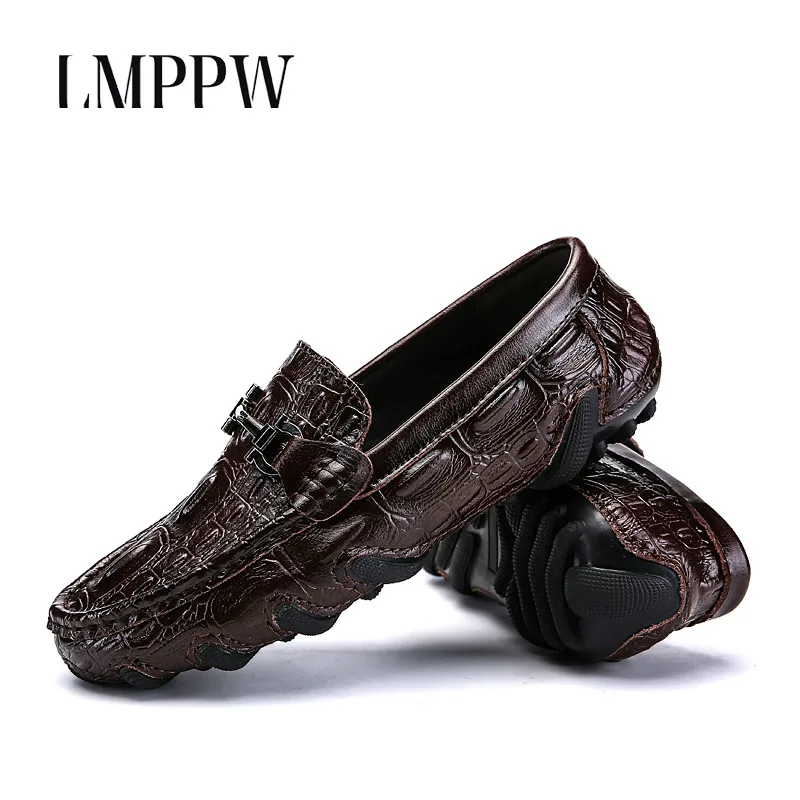 

Summer Spring Genuine Leather Men Loafers Luxury Brand Men Flats Moccasins Fashion Breathable Men Driving Shoes Italian Loafers