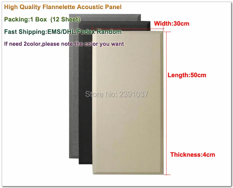 Goede Nieuwe Flanellen GELUID ABSORBERENDE MUUR PANEL Akoestische Panel Akoestiek GELUID BEHANDELING Speciale voor Studio 50x30 cm 1 Doos (6 Vel)