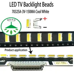200 шт/партия новые светодиодные 7032 3v 150ma 0,5 w лампы бусины холодный белый для ремонта led lcd tv подсветка свет бар чип Горячий