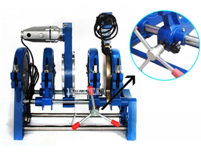 63-200 ручной нажимной стыковой сварочный аппарат PE сварочный аппарат трубы горячего расплава точный PE аппарат для стыковой сварки 220 В