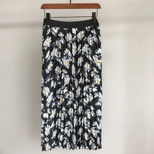 Женская Цветочная печать женская Юбка-миди с высокой талией шикарные винтажные летние юбки