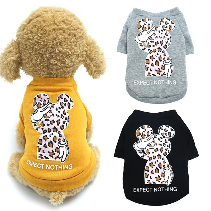 

Leopard Print Pet Dog Clothes for Small Dogs Clothing Chihuahua Warm Tshirt Yorkshire Autumn Sweater Roupa Para Cachorro XS-XXL