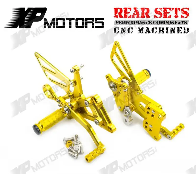 

New Arrived Gold CNC Billet Foot pegs Adjustable Racing Rear Sets Fit For BMW S1000R S1000RR HP4