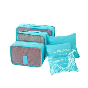 

6pcs Polyester Packing Cube Women Travel Bag Waterproof Luggage Clothes Tidy Pouch Organizer Large Capacity Durable