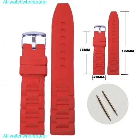 20 мм Шарм силикон красного цвета желе резиновые женские часы Ленточные ремни WB1059F20JB