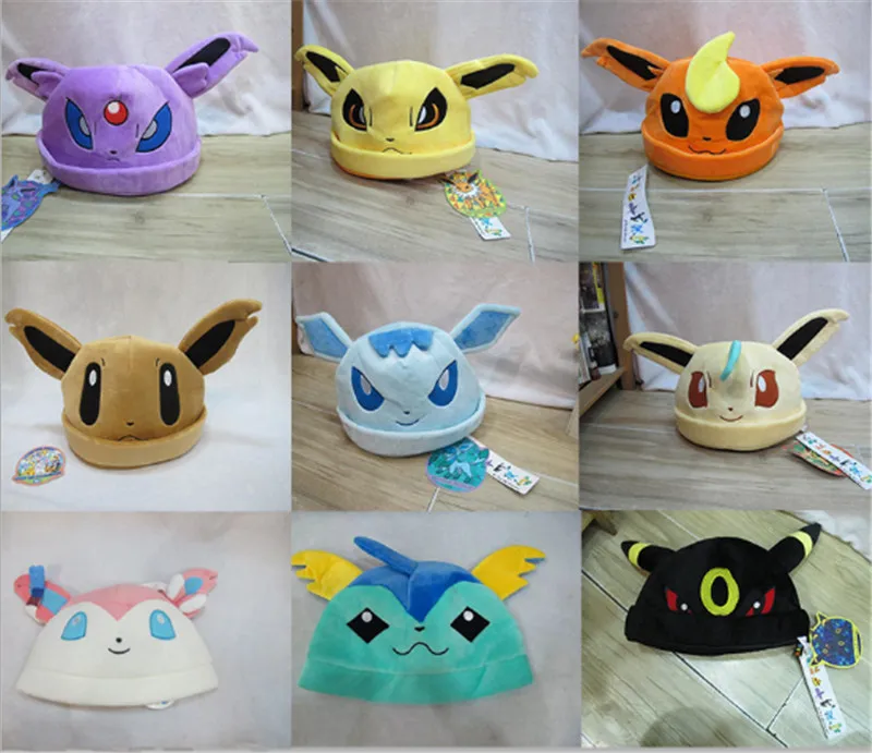 

New Hot Pokemon Go Eevee Umbreon Sylveon Snorlax Cute fashion keep warm Soft Plush Costume Hat Cap Gift High Quality