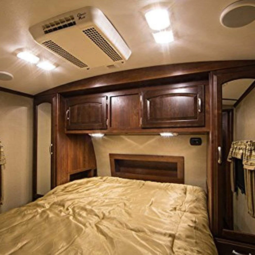 

Modern 48LEDs 6W Ceiling Light Interior Double Dome Ceiling Lights Lamps for RV Boat Camper Trailer Living Room Surface Mounted