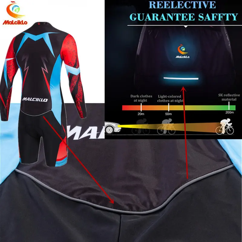 Malciklo триатлон костюм Высокое качество Велоспорт Skinsuit Maillot Ropa Ciclismo мужская Велоспорт Джерси Pro велосипедная одежда тонкая подкладка