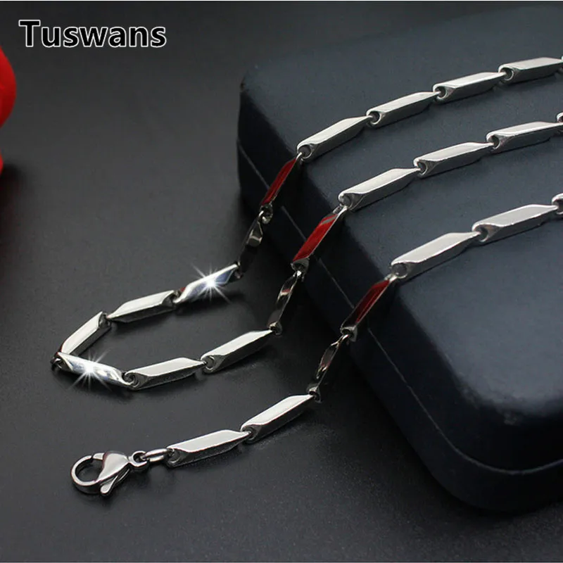 

316L Titanium Stainless Steel Bamboo Chain Necklace Accessories Lobster Clasp Collier Homme Hombre Long Chain Diy Jewelry Making