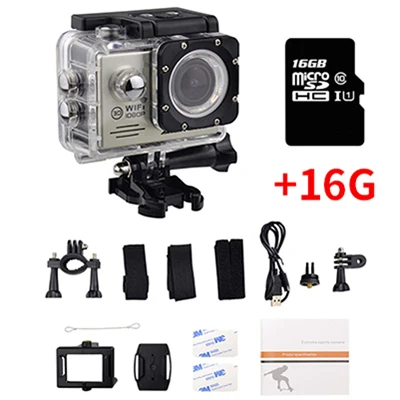 Ультра HD экшн-камера wifi видеокамеры 14MP 170 go mini deportiva 2 дюйма f60 Подводная Водонепроницаемая Спортивная камера pro 1080P 60fps - Цвет: A72Y-16
