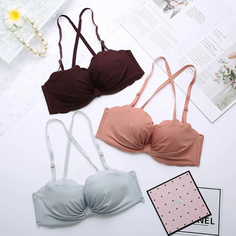 

DERUILADY Adjusted Comfortable Seamless Bra Women Underwear Solid Simple Wireless Bralette Sexy Backless Push Up Bra Lingerie