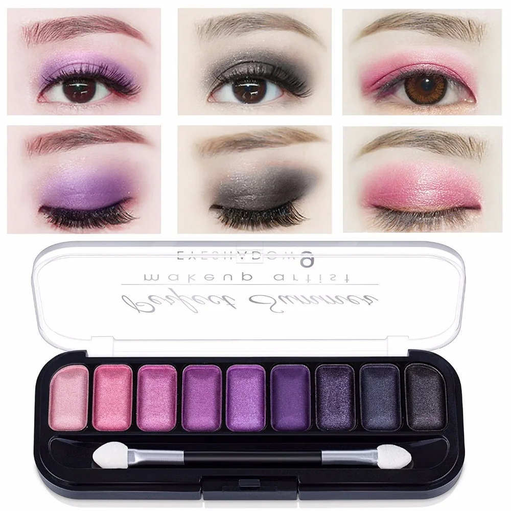 Perfect Summer 4Pcs Eye Shadow Palette 9 Color Makeup Matte Shimmer Eyeshadow with Eye Brush Professional Classic Black White Perfect Summer 4Pcs Eye Shadow Palette 9 Color Makeup Matte Shimmer Eyeshadow with Eye Brush Professional Classic Black White