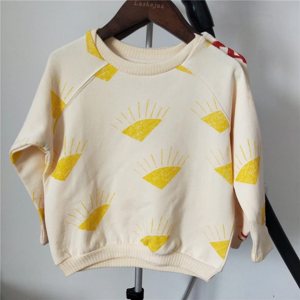 

BOBOZONE 2018 NEW BOBO long-sleeve SUN Print sweatshirt for kids boys girls top