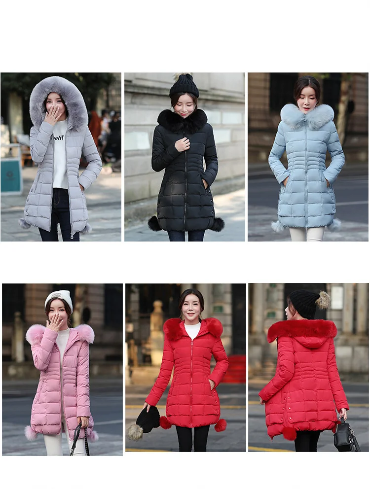 Зимний женский пуховик, новинка, искусственный мех, зимние женские куртки, теплые толстые женские куртки с капюшоном, верхняя одежда, милые розовые зимние парки