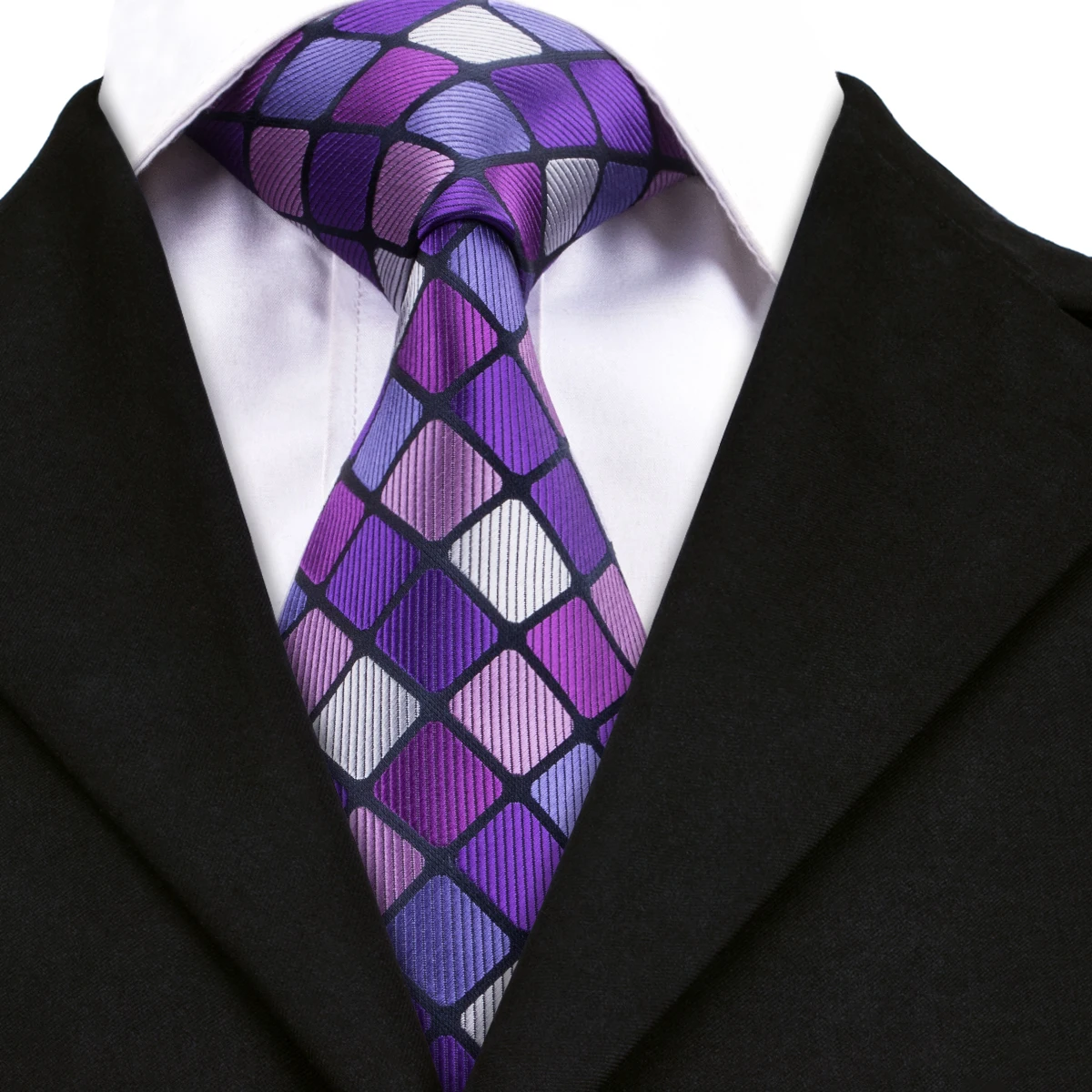 Buy Hot Sale Purple Plaid Ties for Men 100 Silk Men's