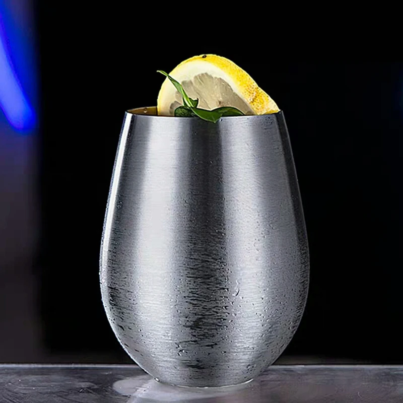 

Egg Shaped Stainless Steel Mug 500ml Beer Cup Wine Tumbler Portable Outdoor Travel Coffee Mug Ice Beer Tumblers Large Metal Cup