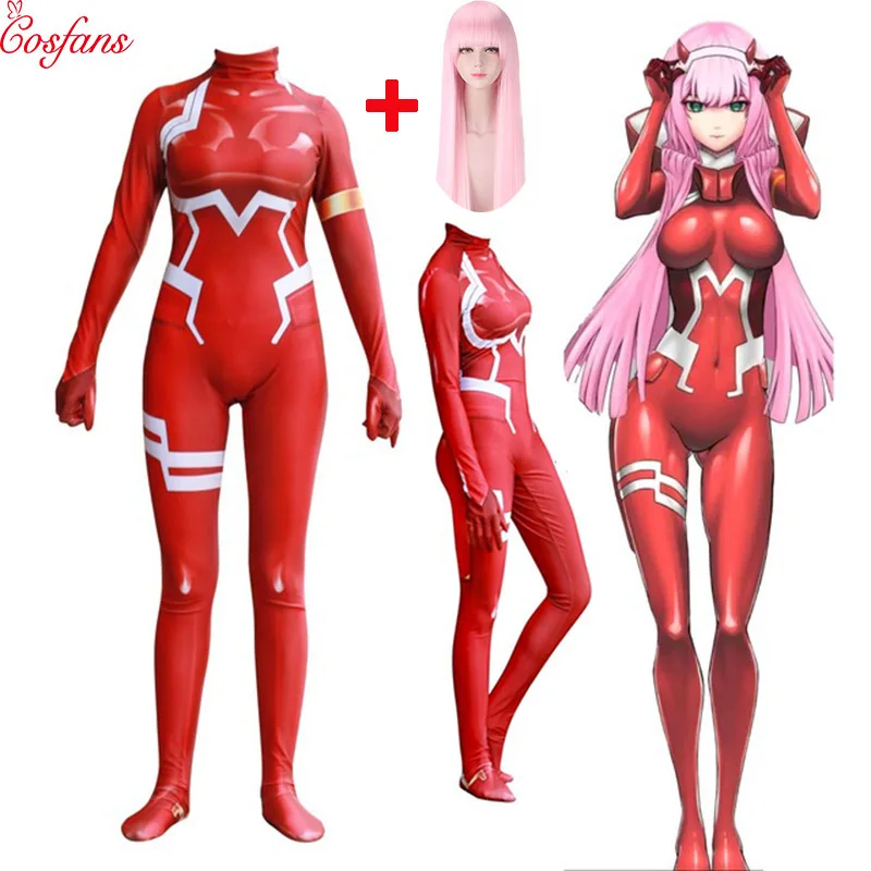 Костюмы на Хэллоуин darling in the frankxx 02 Zero Two, костюмы для косплея, ограниченная серия, облегающие колготки, боди с 3D принтом Zentai