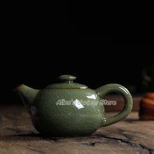 140 мл элегантный кунг-фу заварочный чайник хрустящая глазурь Longquan Celadon керамический горшок китайский чайник фарфоровый чайник