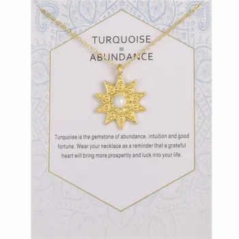 

12pcs Fashion Jewelry abundance Pearl sun charm necklace For Women