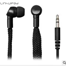 Linhuipad Внутриканальные наушники с тканевым шнуром, 1,4 линия, водонепроницаемые наушники 3,5 мм стерео разъем, 500 шт./лот