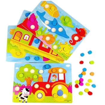 

MACH Kids Early Learning Educational Cartoon Toys Wooden Tangram Jigsaw Board Wood Puzzle for Children