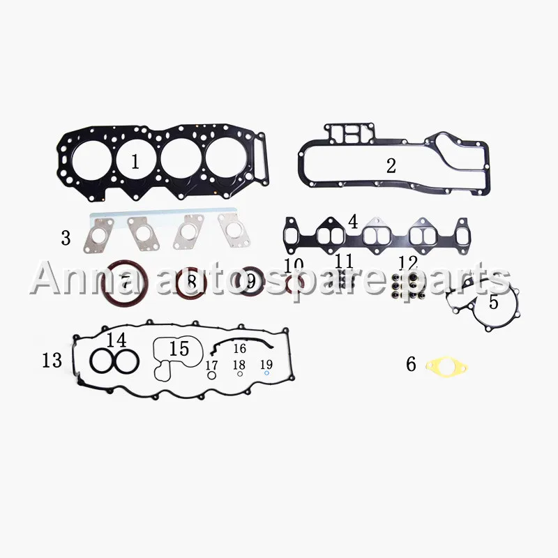 

WL 8ASX-10-271 engine complete full gasket set kit for Mazda B2500 for Ford Ranger 2.5TD WLT WL-T 1998-