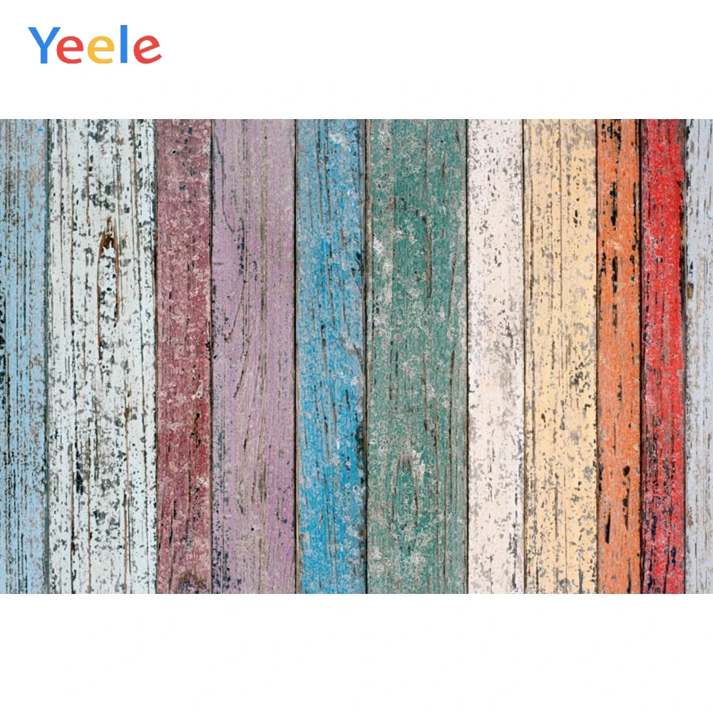 Фоны Yeele для фотосъемки с изображением цветной деревянной доски в стиле ретро на
