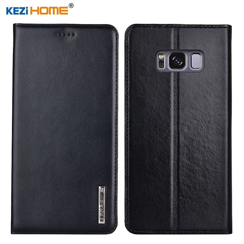 for Samsung S8/S8 Plus Case Flip Genuine Leather Soft Silicon Back