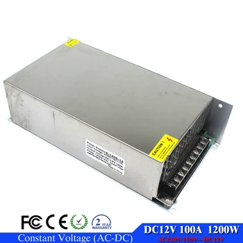 

High Power Single Output 1200W 12V 100A Switching power supply Transformers AC220V TO DC12V SMPS for LED Strip light lamp