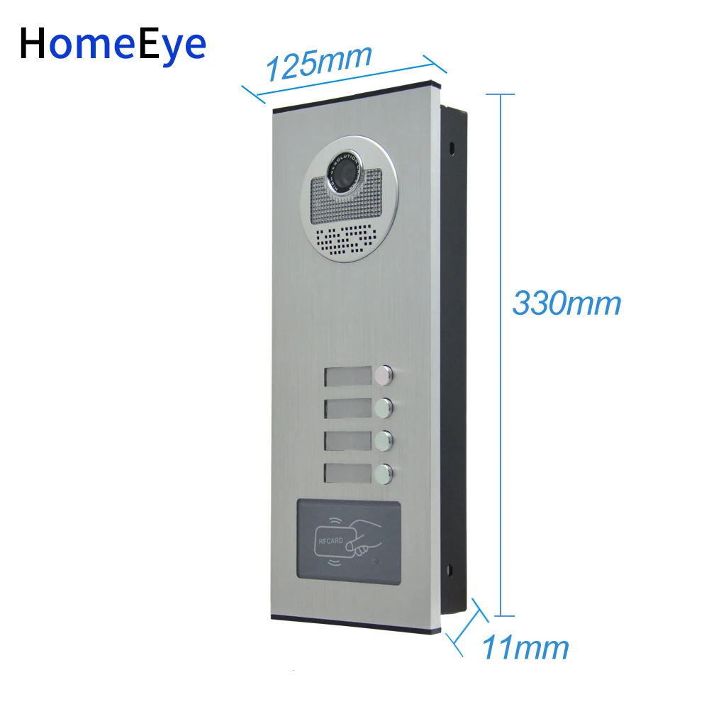 HomeEye Home Access Control System 4-Wire Multi-family Multi Apartments Video Door Phone Intercom (Outdoor unit Only)