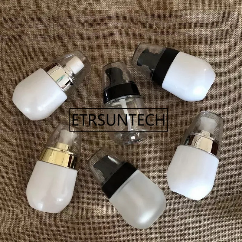 

30ML Pear White Clear Purple Glass Bottle Pump Spray Atomizer Cosmetic Lotion Packing Container Essence Cream Makeup Bottles