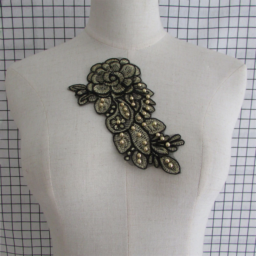 fashion style 1Piece High Quality Gold Venise Lace Collar Trim Applique Sewing Craft Dress Shirt Accessories Decor costume | Дом и сад