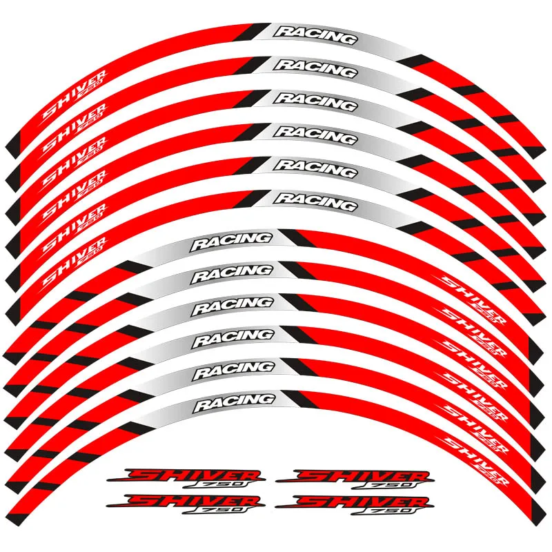 Мотоцикл 12 частей полоса для 17 размера колеса стикер полоса светоотражающий водонепроницаемый обод для Aprilia SHIVER 750 shiver 750 - Цвет: 2