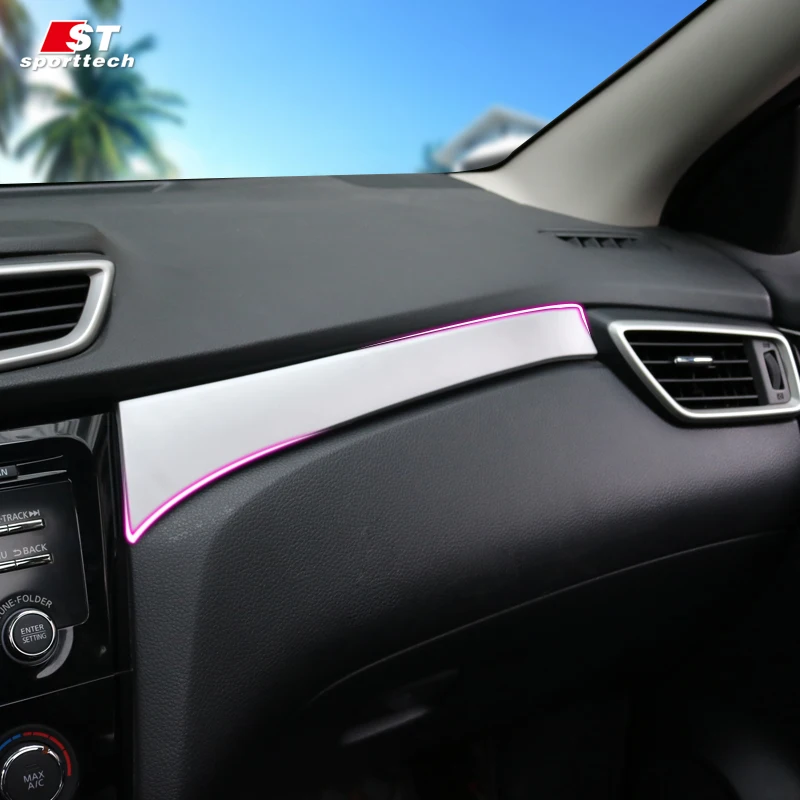 Car Styling Dashboard Trim Strip Cover For Nissan Qashqai 2016 Chromium