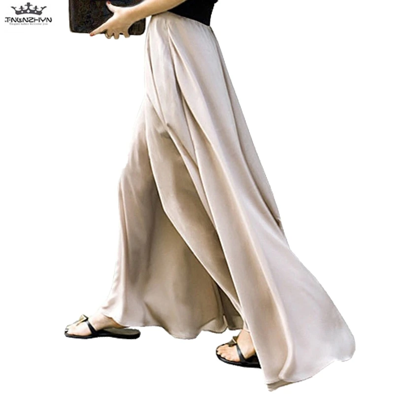 

tnlnzhyn 2019 New Spring Summer Women Wide leg Pants Casual High waist Skirts Pants Loose Casual long Women trousers Y1005