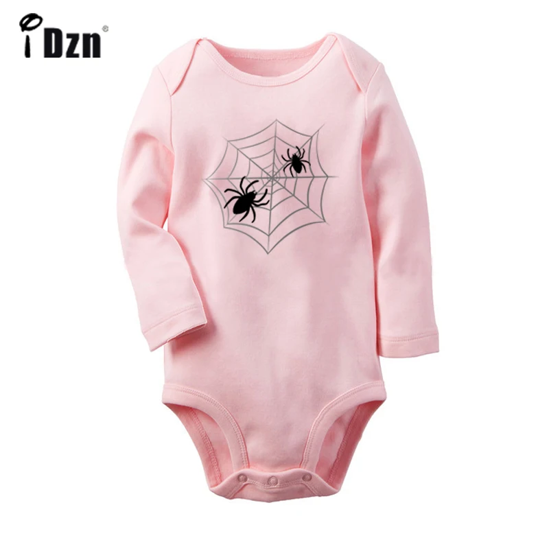 

Halloween Spider web Witch Hat evil pumpkin lantern Newborn Baby Bodysuit Toddler Long Sleeves Onsies Jumpsuit Cotton Clothes
