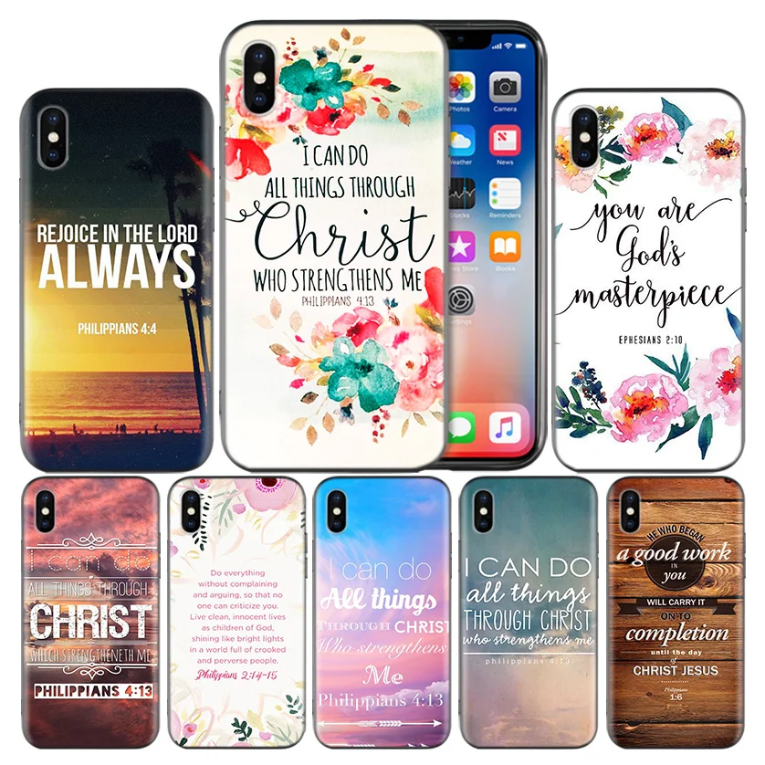 

Bible verse Philippians Jesus Christ Christian Frosted Fundas Case For Apple iPhone 7 8 6 6S Plus X XS MAX XR 5 5S 5C SE 10 Ten