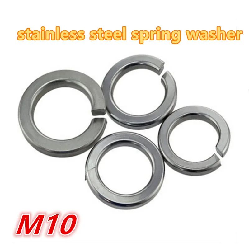 100pcs m10 304 stainless steel a2 70 spring washer / gasket split lock