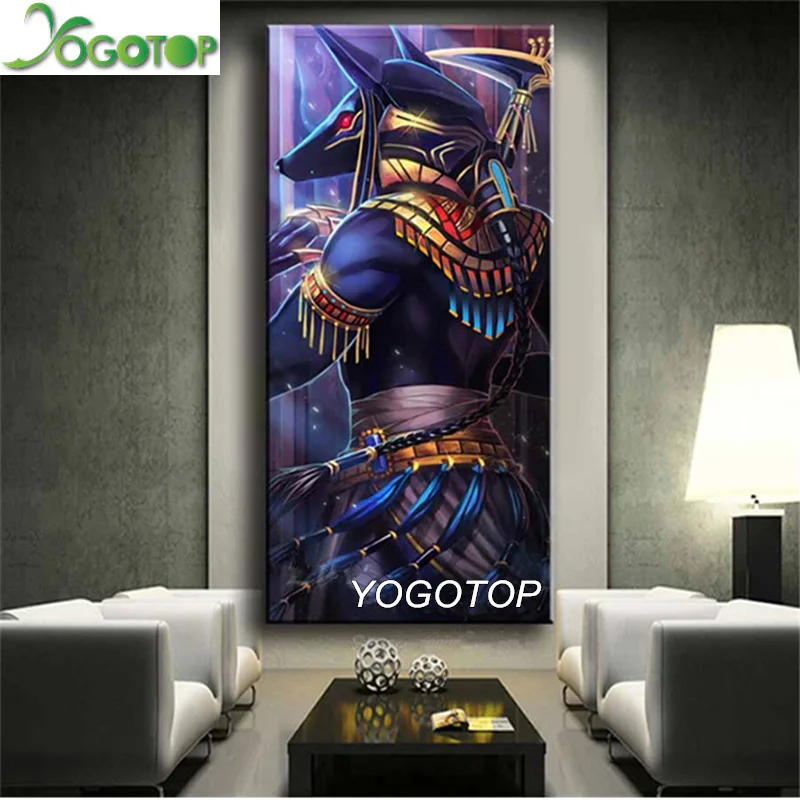

YOGOTOP Full Square/round drill 5D DIY Diamond Painting "Egyptian God Anubis ''3D Embroidery pattern cross stitch kit Art YY627