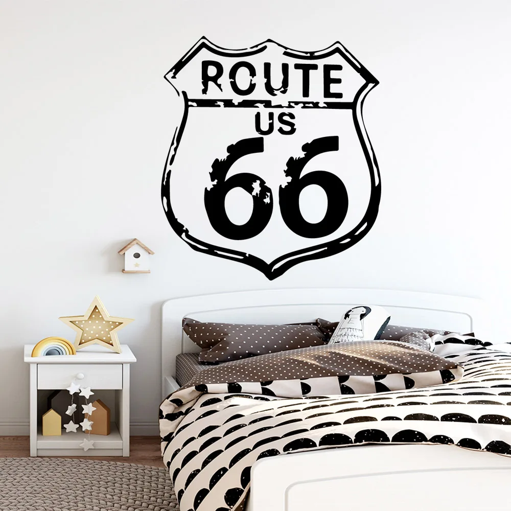 

Classic route us 66 Wall Stickers Animal Lover Wall Sticker Decor For Kids Room Living Room Decoration Removable Decal Stickers
