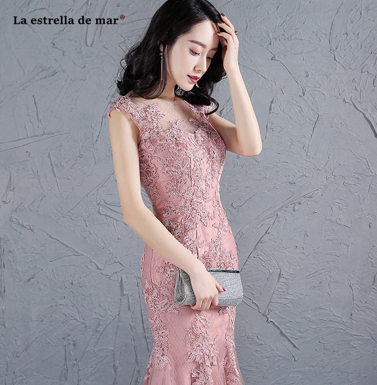 La estrella de mar vestido madrinha longo 2020 Новый Черпак с вырезом горловины и рукавами крылышками