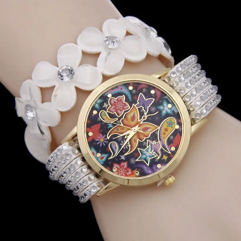 

Fashion Bracelet Women Flower Quartz Watch Luxury Ladies Casual Wristwatch